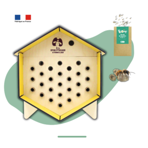 Pack Dorlotoir Mimosa - Abri à abeilles solitaires, sachet de graines et cocons d'abeilles