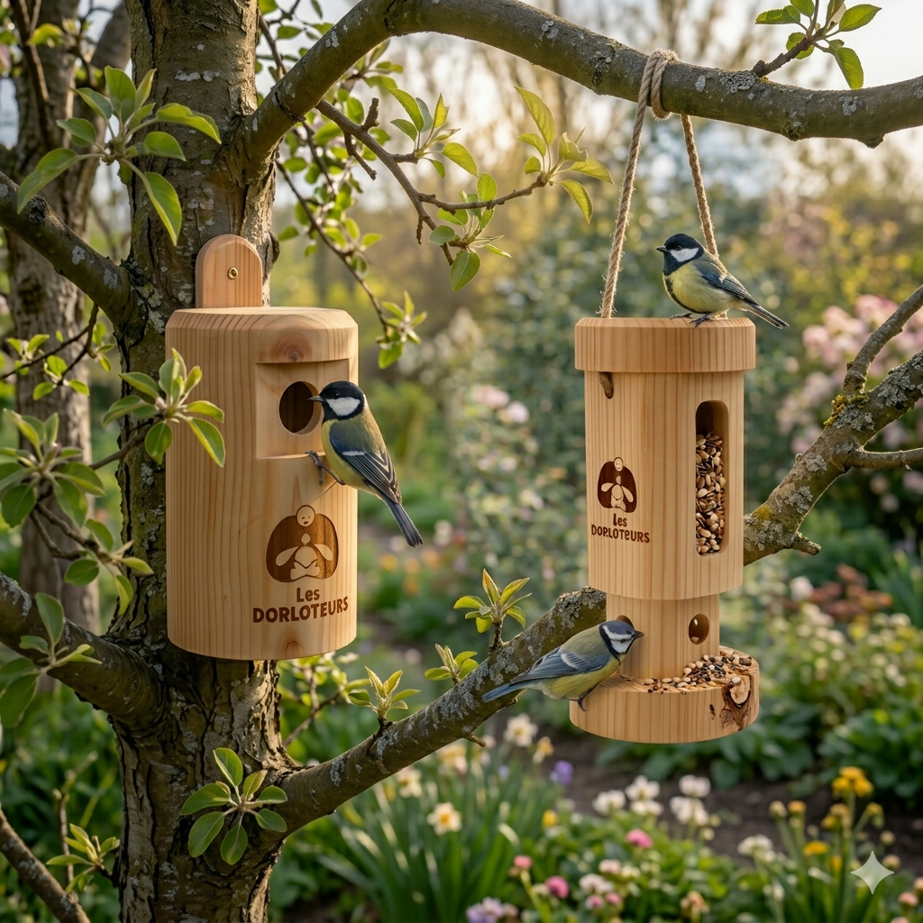 Duo Oiseaux au jardin - Mangeoire et nichoir