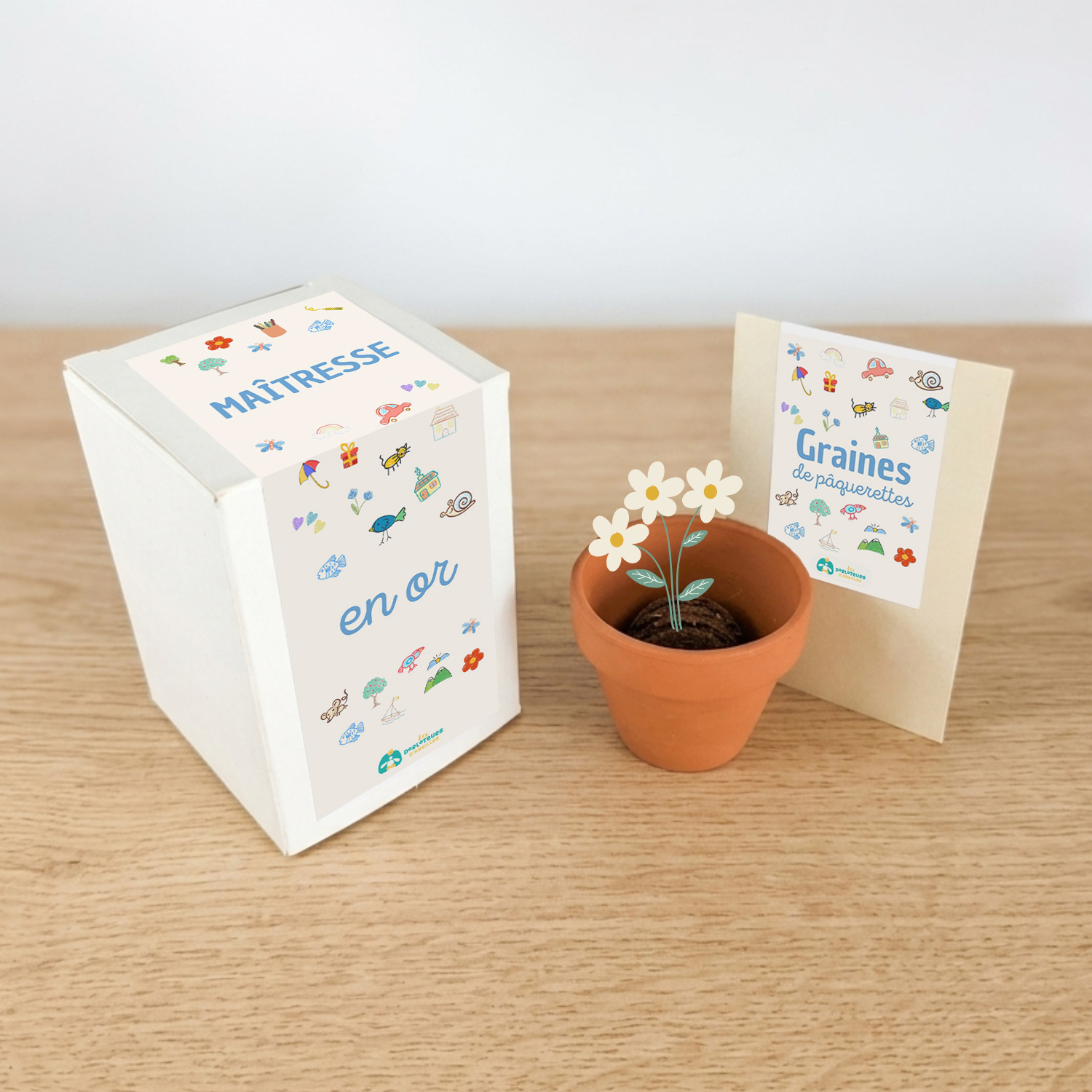 Cadeau maîtresse - Coffret à planter "maîtresse en or" – Image 3